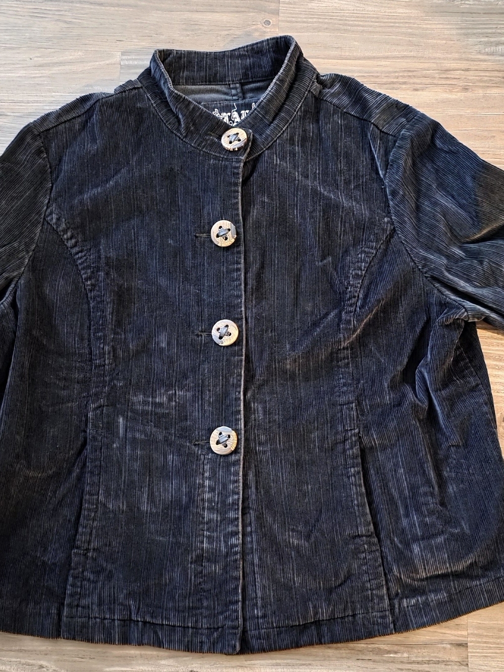 Live a Little Dark Navy Corduroy Button-Up Jacket